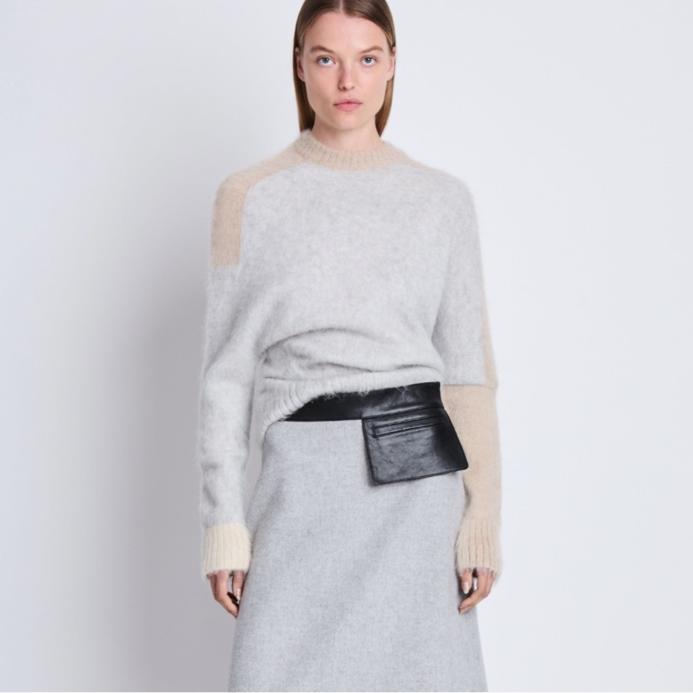 PROENZA SCHOULER NWT Patti Brushed Mohair Silk Slouch Sweater Asymmetrical M - Picture 6 of 11